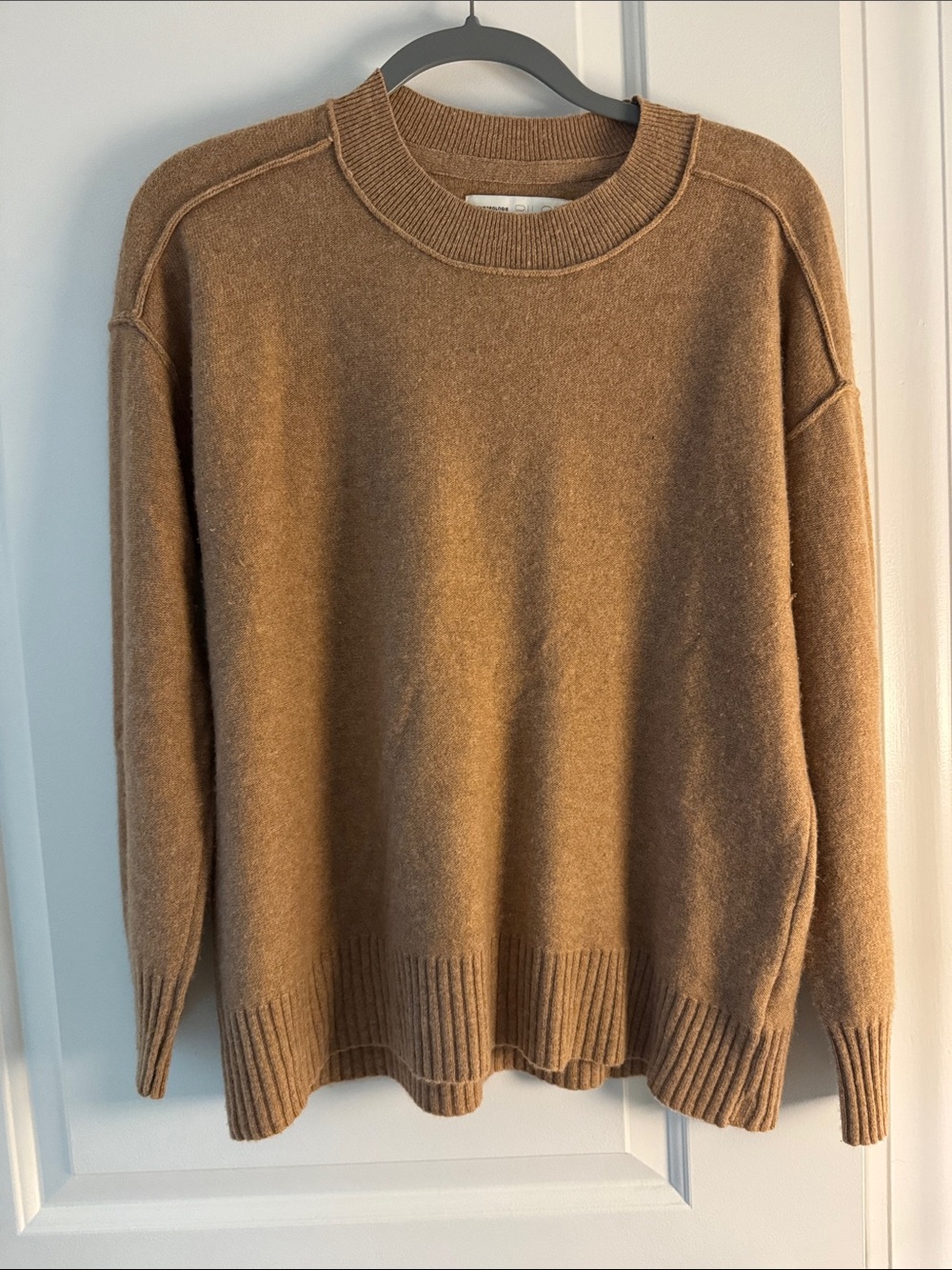 Anthropologie Pilcro Camel/Tan Ribbed Crewneck Sweater